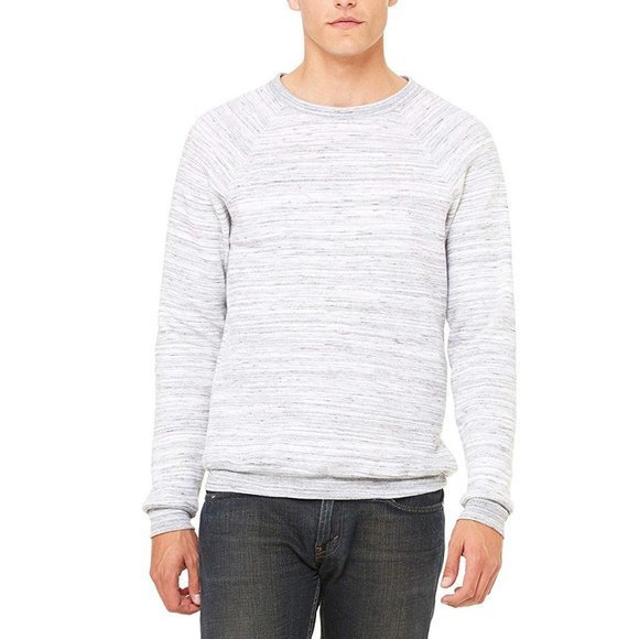 Bella Canvas Fleece‎ Light Gray Marble Long Sleeve Sweatshirt - Picture 1 of 4